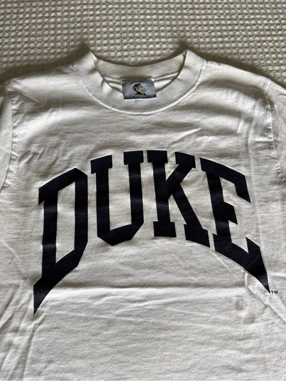 Vintage 1990s Duke University White Graphic Crewneck Tee single stitched - Picture 3 of 6